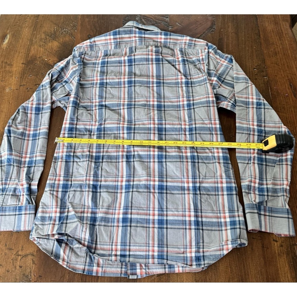 Banana Republic Shirt Mens LT Gray Plaid Long Sleeve Tall Button-Up Casual - Picture 8 of 8